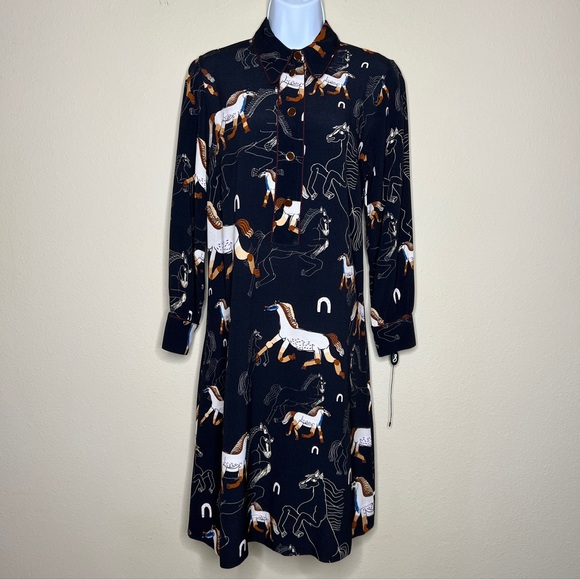 ottod’Ame Dresses & Skirts - OTTOD’AME Black Horse Print Sheath Dress - Sz 2